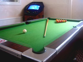 Wellington Hotel, Blackpool - Games Room. Playing Pool.